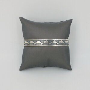 Dolphins Cuff Bracelet Solid .925 Sterling Silver